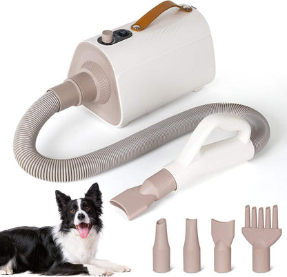 YOSON Smart Pet Hair Dryer Temperature and Speed Adjustable with 4in1 Nozzles Grooming Dog Dryer Machine For Dogs Cats